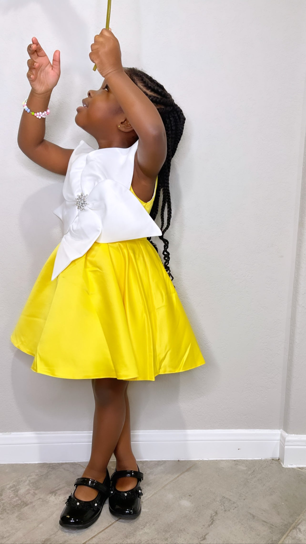 Fleur Yellow Toddler Girl Tulle Dress – Flower Girl, Birthday & Party Outfit